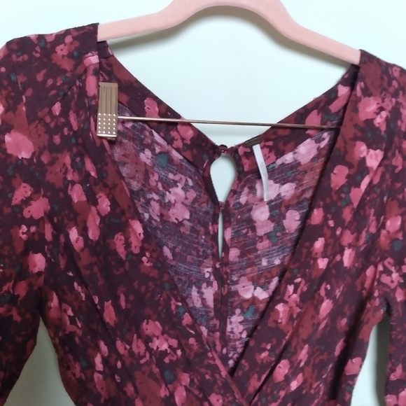 Free People Red Floral All The Right Ruffles Romper Size Small - Picture 6 of 15